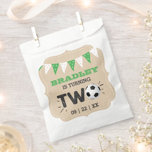 All-star Soccer Ball 2nd Birthday Party Favour Bags (Clipped)