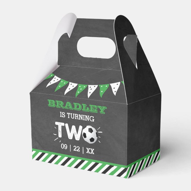 All-star Soccer Ball 2nd Birthday Party Favour Box (Front Side)