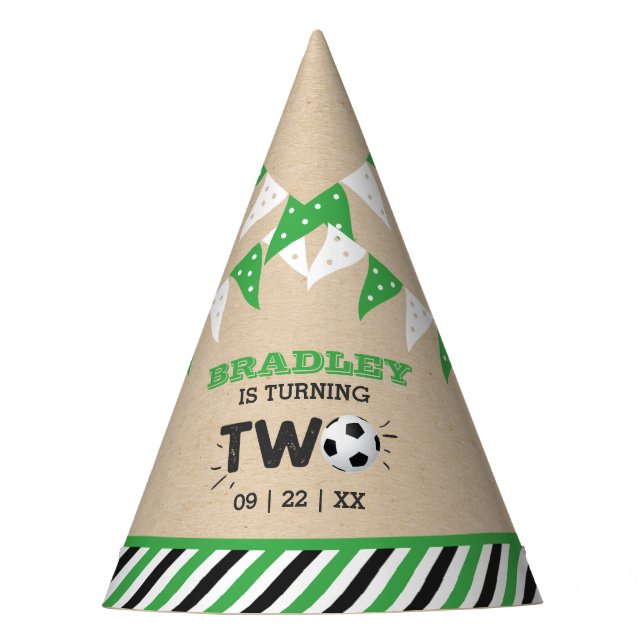 All-star Soccer Ball 2nd Birthday Party Hat (Front)