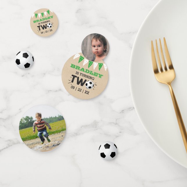 All-star Soccer Ball 2nd Birthday Party Photo Confetti (Group)