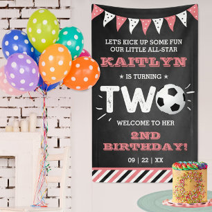 All-star Soccer Ball 2nd Birthday Welcome Banner