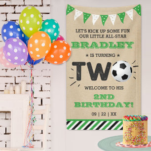 All-star Soccer Ball 2nd Birthday Welcome Banner