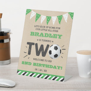 All-star Soccer Ball 2nd Birthday Welcome Pedestal Sign