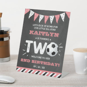 All-star Soccer Ball 2nd Birthday Welcome Pedestal Sign