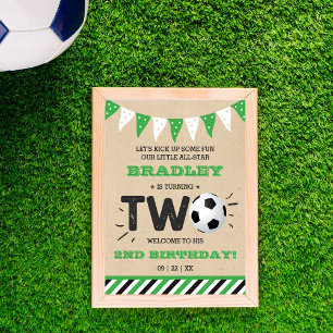 All-star Soccer Ball 2nd Birthday Welcome Poster
