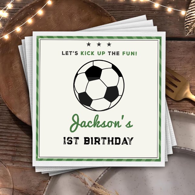 All-star Soccer Ball Birthday Paper Napkin (Creator Uploaded)