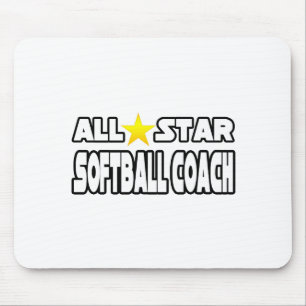 All Star Softball Coach Mouse Mat