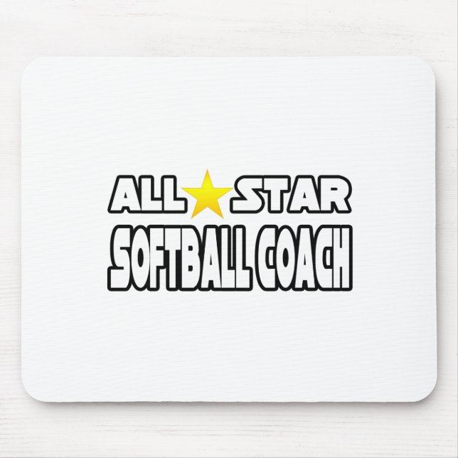All Star Softball Coach Mouse Mat (Front)