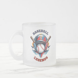 All-Star Spirit: Classic Baseball Essentials Sport Frosted Glass Coffee Mug