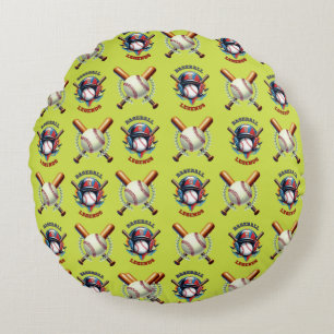 All-Star Spirit: Classic Baseball Essentials Sport Round Cushion
