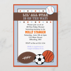 All Star Sport Baby Shower Invitation