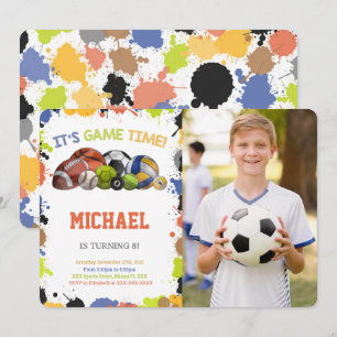 All Star Sport Photo Invitations