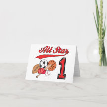 All Star Sports 1st Birthday Fill-in Invitation
