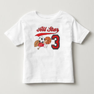 All Star Sports 3rd Birthday Toddler T-Shirt