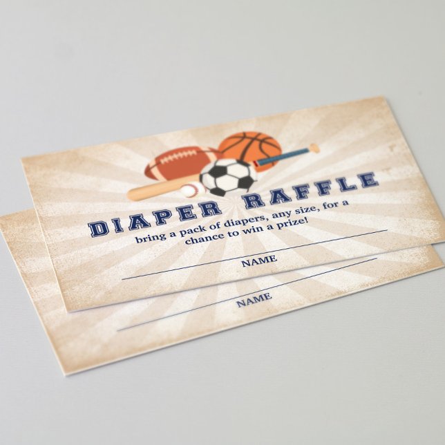 All Star Sports Baby Shower Diaper Raffle  Enclosure Card (Creator Uploaded)