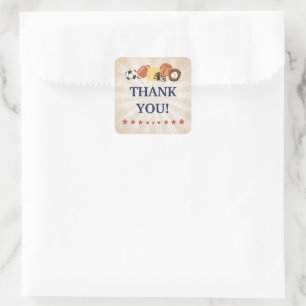 All Star Sports Baby Shower Favour Square Sticker