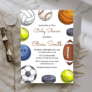All Star Sports Baby Shower Invitation