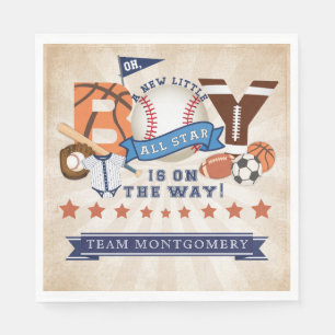 All Star Sports Baby Shower  Napkin