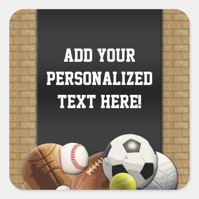 All Star Sports Balls w/ Brick Wall Square Sticker (Front)