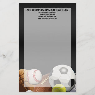 All Star Sports Balls w/ Brick Wall Stationery