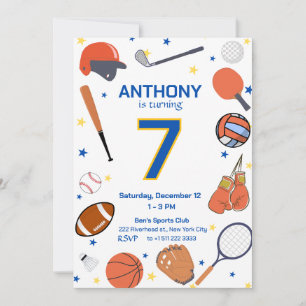 All-Star Sports Birthday Bash 2 Invitation