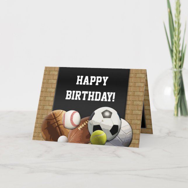 All Star Sports Birthday Custom Greeting Card (Front)