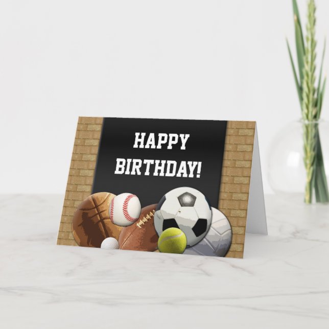 All-Star Sports Birthday Greeting Card (Front)