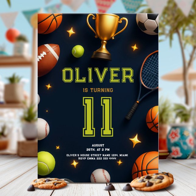 All Star Sports Birthday Party Invitation (Creator Uploaded)