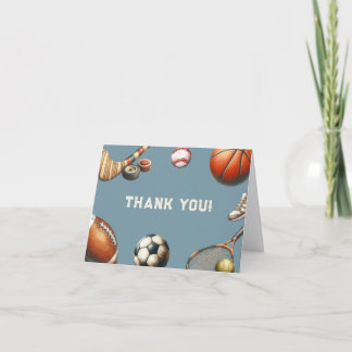All Star Sports Boys Teens Birthday Thank You Card
