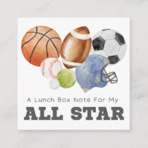 All Star Sports Lunch Notes