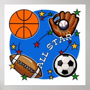 All Star Sports Tshirts and Gifts Poster