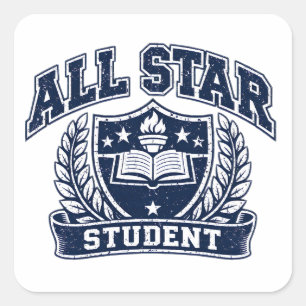 All Star Student – Multi-Talent Campus Pride Square Sticker
