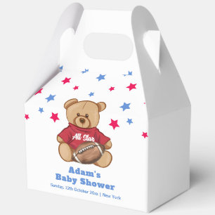 All Star Teddy Bear Football Sport Baby Shower  Favour Box