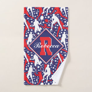 All star ⭐tennis🎾  with name and monogram hand towel