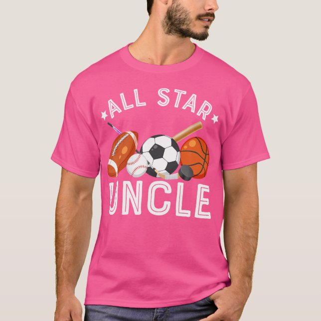 All Star Uncle Of The Birthday Boy Basketball Socc T-Shirt (Front)