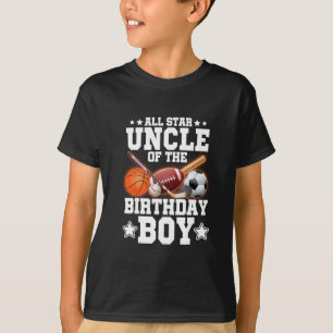 All Star Uncle Of The Birthday Boy Sketll Soccer S T-Shirt