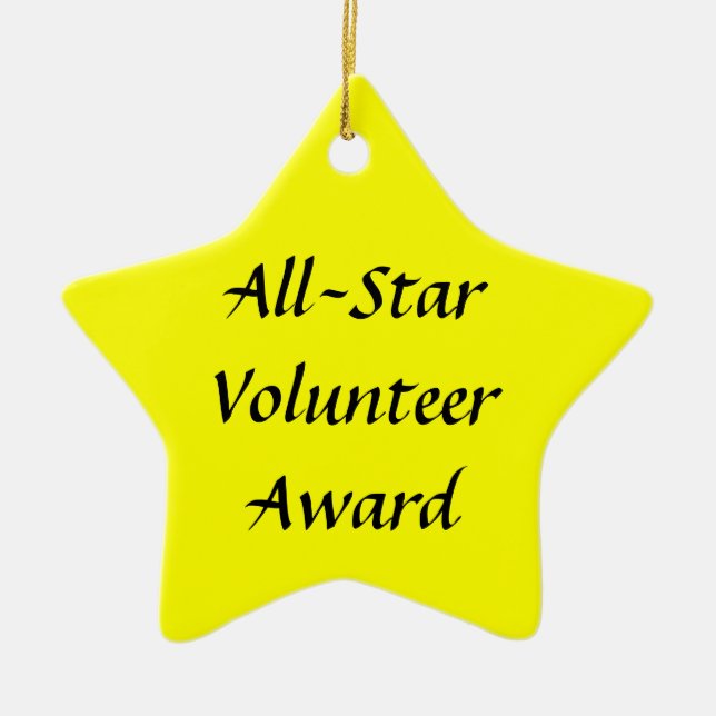 All-Star Volunteer Award Commemorative Ceramic Tree Decoration (Front)