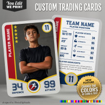 All Stars Custom Trading Card Editable Team Colour