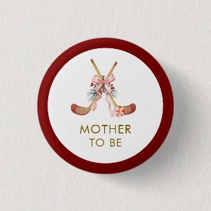 All Stars Girl Hockey Mother To Be Baby Shower  3 Cm Round Badge