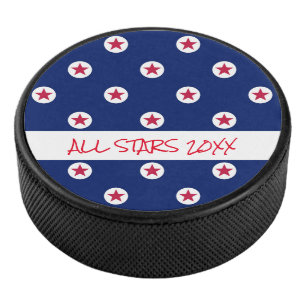 All Stars Hockey Team YEAR Red White Blue Awards Hockey Puck