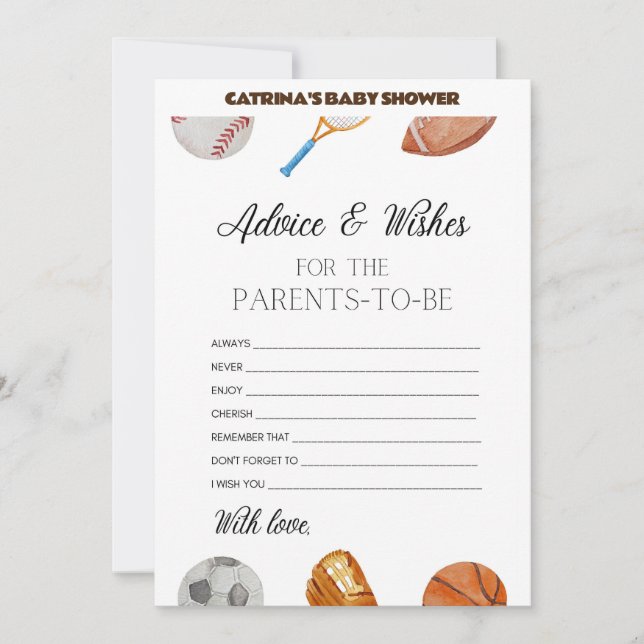 All Stars Sports Baby Shower - Editable Name, 5x7 Invitation (Front)