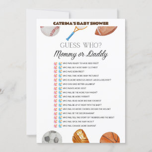 All Stars Sports Baby Shower - Editable Name, 5x7 Invitation
