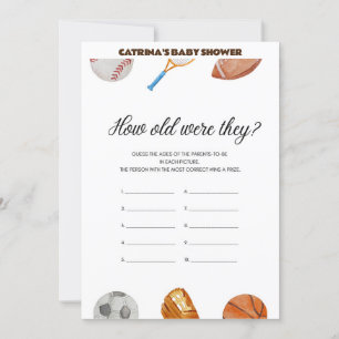 All Stars Sports Baby Shower - Editable Name, 5x7 Invitation