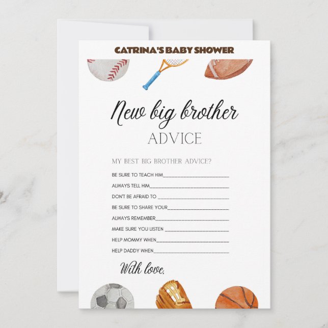 All Stars Sports Baby Shower - Editable Name, 5x7 Invitation (Front)