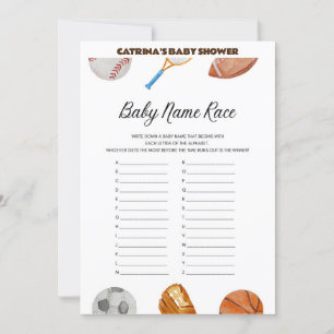 All Stars Sports Baby Shower - Editable Name, 5x7 Invitation