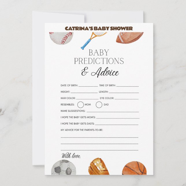 All Stars Sports Baby Shower - Editable Name, 5x7 Invitation (Front)