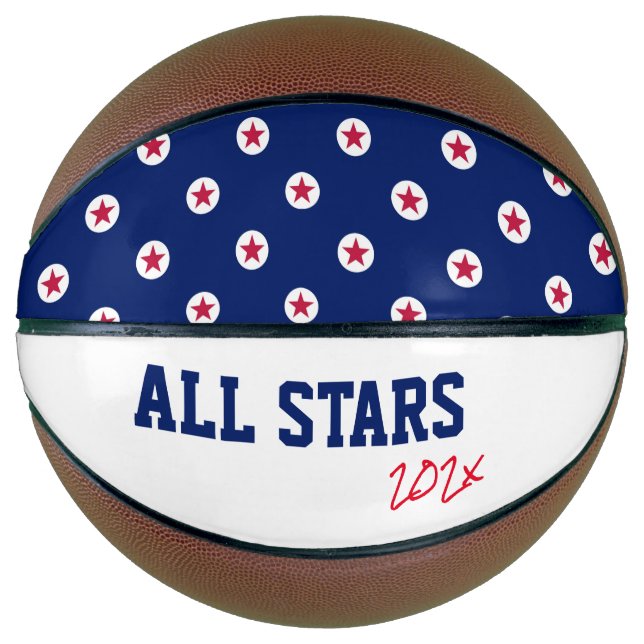 All Stars Sports Team Red White Blue Awards Basketball (Front)