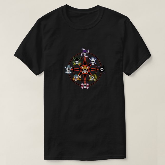 All Straw Hat Pirates Crew Logo  T-Shirt (Design Front)