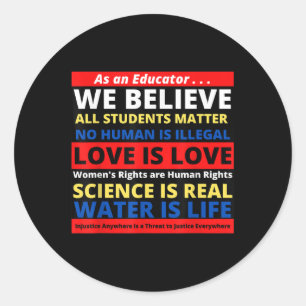 All Students Lives Diversity Awareness Anti Bully Classic Round Sticker