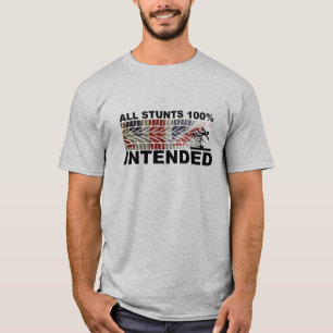 All Stunts Intended Union Jack Funny Cycling Bike T-Shirt